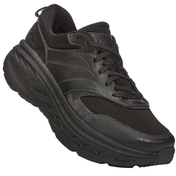 NWT Hoka Bondi L Leather U Unisex , Hoka One One All Black Cushioned Shoes  BRVN - Picture 7 of 16